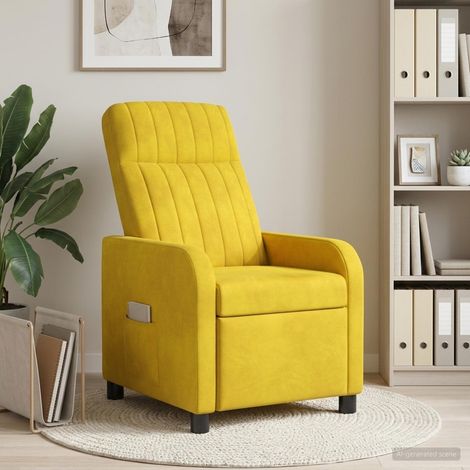 vidaXL Poltrona reclinabile Giallo Velluto (V) (1/5)