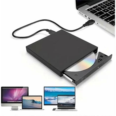 Lecteur/graveur DVD externe USB 3.0 avec port Type-C, compatible Windows, Linux et Apple MacBook (1/5)