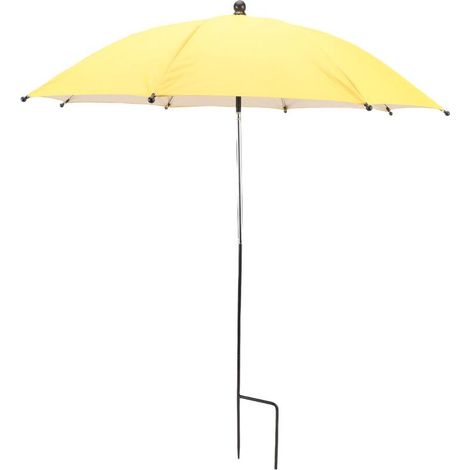 Pflanzenschirm, sonnenbeständig, höhenverstellbarer Aluminiummast, Sonnenschutz für Terrassen, Balkone und Gewächshäuser, gelb (1/5)
