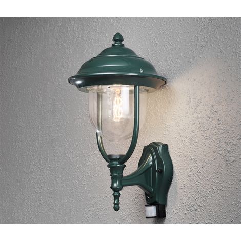 LED Außen Wandlaterne stehend im Landhausstil mit Bewegungsmelder, grün (1/4)