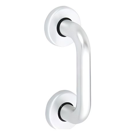 Poignée de tirage coudée sur rosaces en aluminium anodisé type 483 - ASSA ABLOY FRANCE BEZAULT