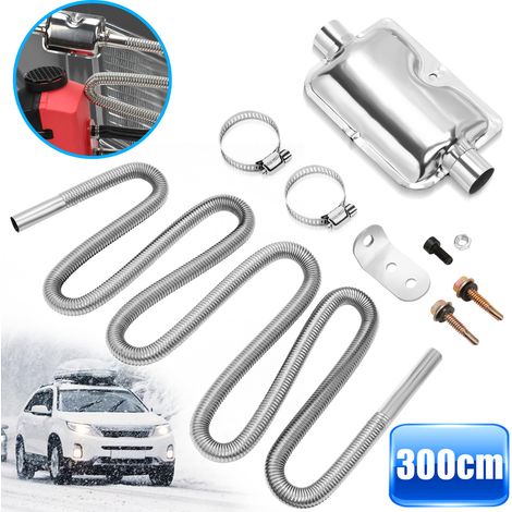 300cm tuyau d'échappement 25mm pinces en acier inoxydable ensemble diesel chauffage de stationnement tuyau d'échappement+silencieux (1/5)