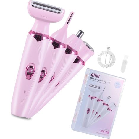 Tondeuse à cheveux électrique portable rechargeable pour un rasage en douceur sur les jambes, les bras, le visage - Appareil d'épilation électrique multifonction facile (1/5)