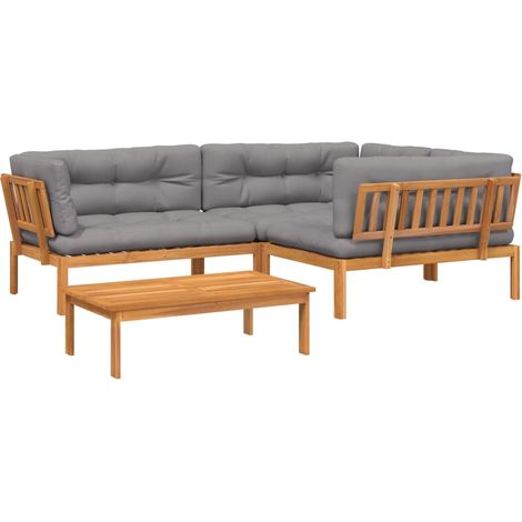 Maison Exclusive - 4-tlg. Garten-Sofagarnitur aus Paletten mit Ki (1/5)