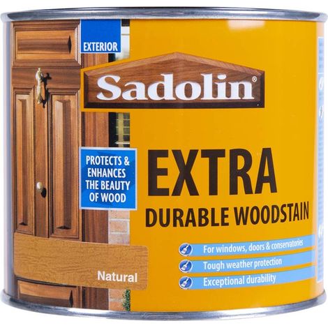 Sadolin Extra Durable Natural Woodstain - 500ml, Long-Lasting Protective Finish for Interior and Exterior Wood Surfaces