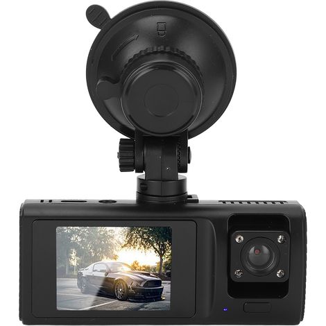 Caméra embarquée 3 canaux, vision nocturne 1080p, 3 objectifs (avant et arrière), caméra de surveillance de stationnement avec enregistrement en boucle et image de recul (1/5)