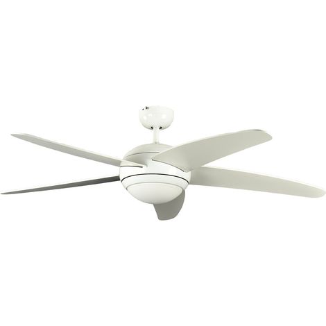 Pepeo Melton Ventilatore da Soffitto 1341201033 con Telecomando incluso, Rivestimento di Color Bianco, Pale Bianco, 132 cm