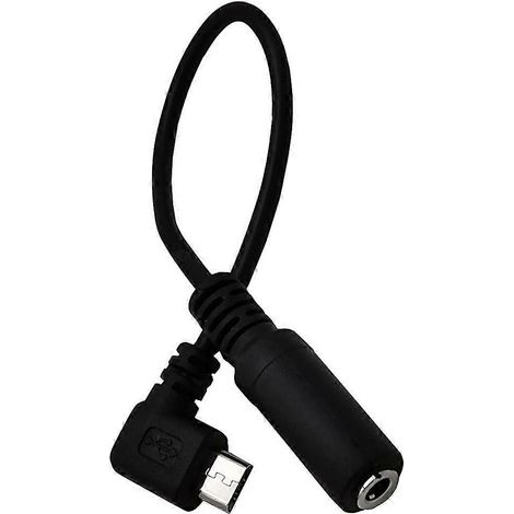 Câble adaptateur audio micro USB vers prise jack 3,5 mm coudé (micro USB mâle) (1/4)
