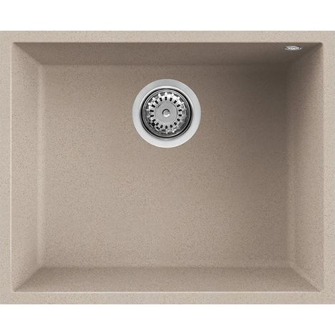 Lavello Elleci Incasso 1 vasca 54x44 Quadra 105 Sottotop Granitek Avena LGQ10551BSO