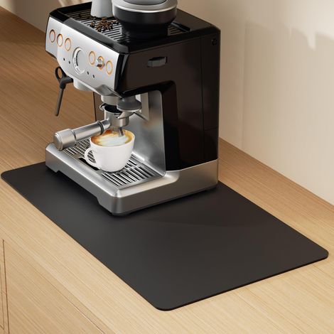 Tapis Égouttoir Vaisselle 60x40cm Noir Super Absorbant pour Cuisine Machine à Café Bar Tapis Machine a Cafe pour Vaisselle Bar Machine à Café (1/5)