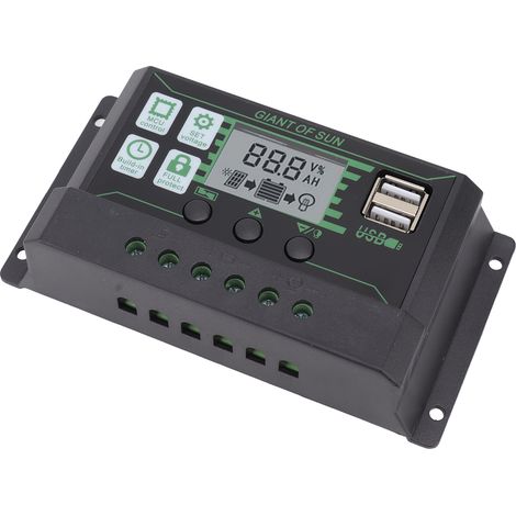 Contrôleur de charge solaire double USB, identification automatique, chargeur de panneau photovoltaïque PWM pour l'industrie, 5 V, 50 A