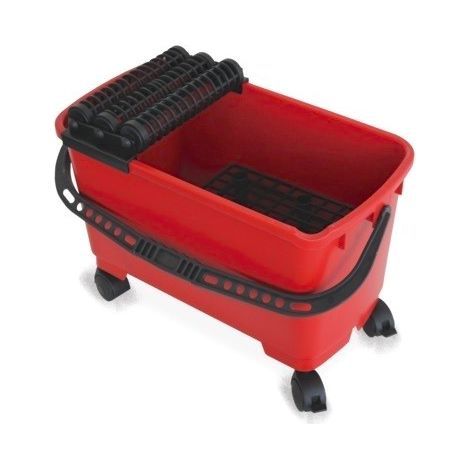 Bac de lavage RUBICLEAN TRIPLE 24L – 3 rouleaux pour essorage efficace – Dimensions 53x28x37 cm – Plastique léger et résistant