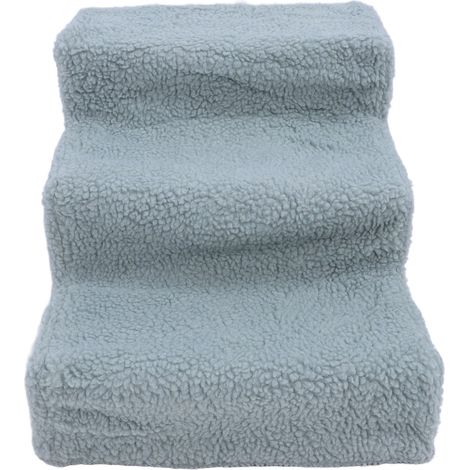 Rampe d'accès pour chien, facile à monter, antidérapante, en plastique résistant et tissu doux, portable, pour lits, canapés et chaises, grise. (1/5)