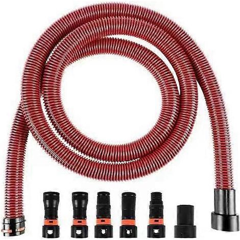 Kit de tuyau d'aspiration de poussière pour aspirateurs domestiques et d'atelier avec 6 adaptateurs pour outils électroportatifs de travail du bois et ponceuse (300 cm). (1/5)