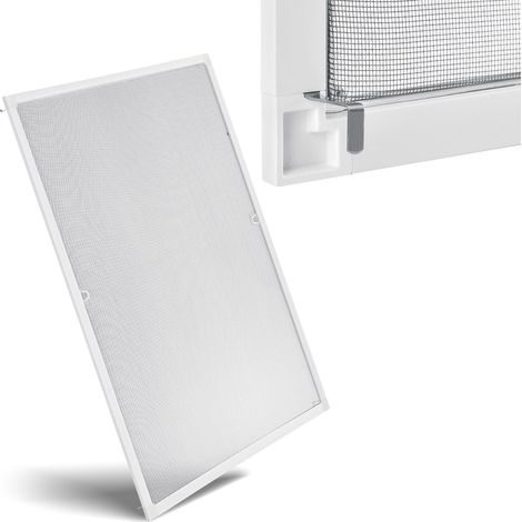 Zanzariera per finestre Bianco 120 x 140 cm Zanzariera affidabile con telaio in alluminio (1/3)