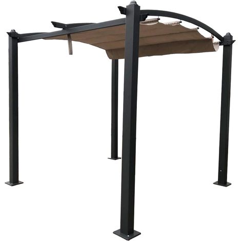Pavillon Gartenpavillon 3x3m braun GISEH UV-Schutz Wasserabweisende Überdachung Sonnenschutz (1/2)