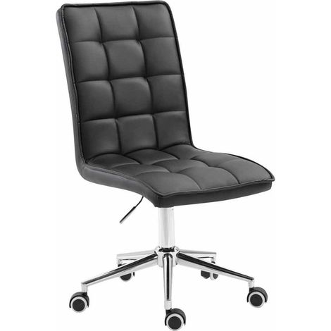Silla/taburete de oficina con respaldo alto en material sintético negro altura regulable BUR10280 (1/4)