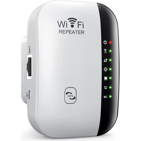 Amplificateur WiFi sans Fil Puissant – Repeteur WiFi 300Mbps, WiFi Booster, WiFi Extender Facile à Installer avec Bouton WPS[297]