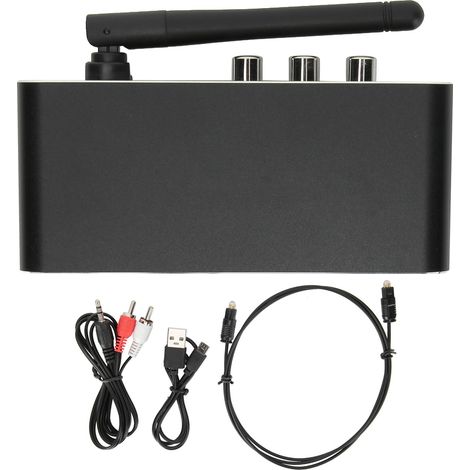 Bluetooth 5.0 Empfänger/Sender, Digital-Analog-Wandler, RCA AVX-Ausgang für Fernseher, MP3-Player, CD-Player (1/5)