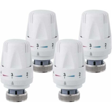 Lot de 4 Tête Thermostatique, M 30 x 1,5 Tête de Remplacement de Vanne de Radiateur, Robinet Thermostatique Radiateur