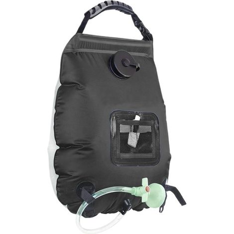 Solardusche 20 Liter, abnehmbares Solar-Badezubehör mit Duschkopf und Schlauchtasche für Camping, Zuhause, Reisen, Ferienhaus, Garten, Balkon, Terrasse, Hof, Park (1/4)