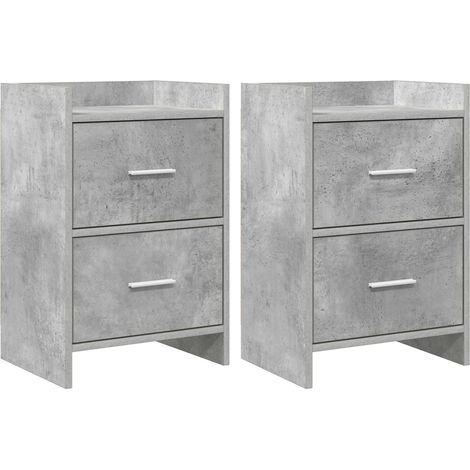 Maison Exclusive - Comodini 2 pz Grigio Cemento 40 x 30 x 60 cm (1/5)