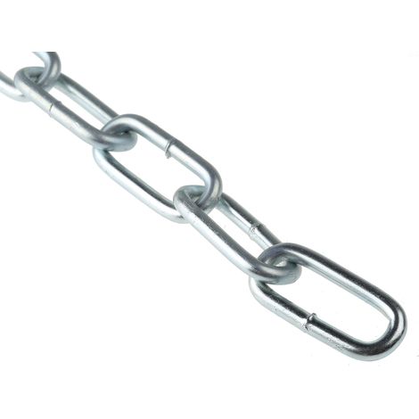 Chaîne de liaison, Acier Plaqué Zinc, dia. 5mm, longueur 35mm, 130 kg de charge ( Prix pour Boîte de 10 Mètres )