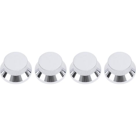 Stück Metall-Knopfkappen für Lautstärke- und Klangregler an E-Gitarre und Bass, passend für Potentiometer mit 6 mm Innendurchmesser, silberfarben (1/5)