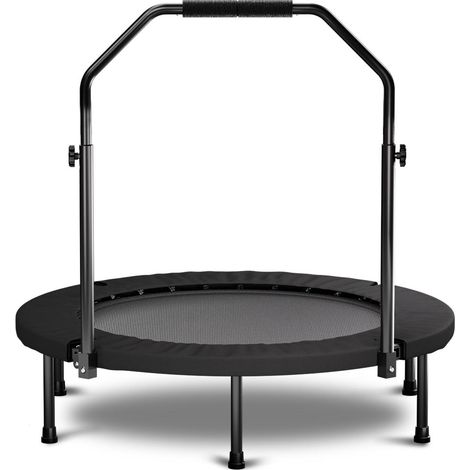 Trampoline pliable de 101 cm avec poignée – ressorts standard – noir Ce produit est fabriqué avec des matériaux de haute qualité, offrant une...