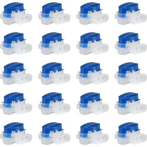 Lot de 20 connecteurs de câble étanches ABS haute qualité Section 0,5 à 1,5 mm² Installation rapide sans dénudage Pour chantiers humides (1/5)