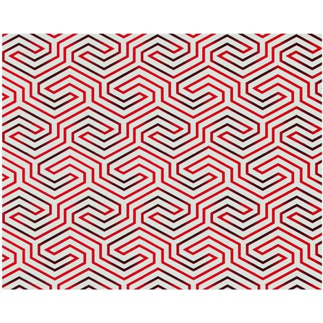 Grafik Tapete EDEM 84114BR90 Vliestapete leicht strukturiert mit Ornamenten glänzend weiß himbeer-rot schwarz 10,65 m2 (1/5)