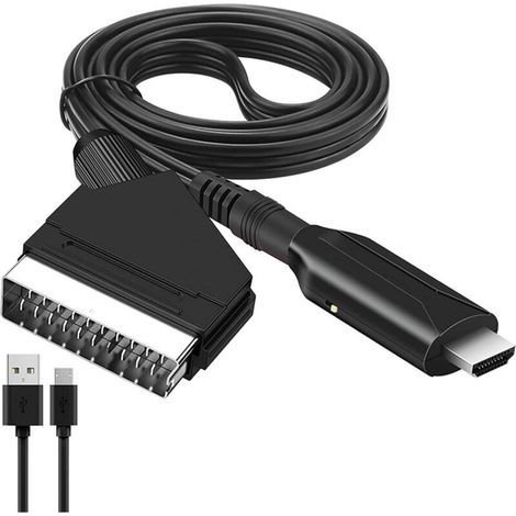 SCART to HDMI Converter – 1080p/720p Resolution – 5V 1A USB Power Supply – For DVD Player, Game Console, HD TV - 720p TV (1/5)