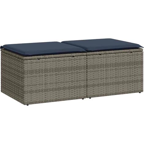 Maison Exclusive - 2-tlg. Garten-Sofagarnitur mit Kissen Grau Pol