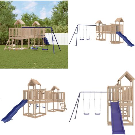 Spielturm Massivholz Kiefer - Holzspielplatz - Spielturm - Kiefernholz - Rutsche - Schaukelset - Home & Living