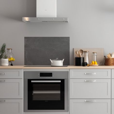 Lupia Pannello Paraschizzi Schienale Cucina con decorazione stampata, MARMO DARK GREY, in Alluminio composito, Facile da applicare, Lavabile Ignifugo Resistente all'Acqua 90xH62,5 cm (1/4)