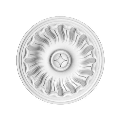 Orac – R11 Rosace de plafond ø 19cm – Moulure décorative en polyuréthane – Installation au plafond ou mur – Effet plâtre personnalisable