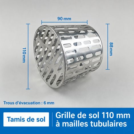 Grille filtre d'évacuation latérale tuyau 110 à fentes linéaires, modèle mécanique, 11 × 9 × 9 cm, 86 g – Livraison gratuite (1/3)