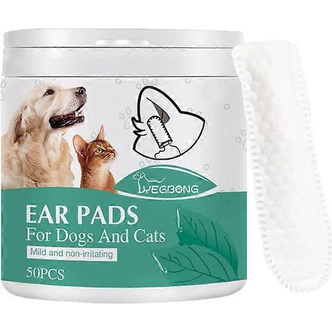 Lingettes nettoyantes pour oreilles d'animaux (50 unités) pour chats et chiens. Nettoie les oreilles, enlève le cérumen et nettoie les poils des pattes. Lingettes humides pour animaux. (1/4)