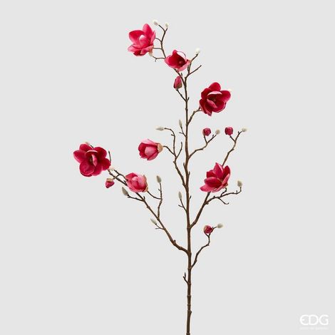 EDG Enzo De Gasperi Ramo Magnolia Stellata Artificiale H 120 Cm Fuchsia