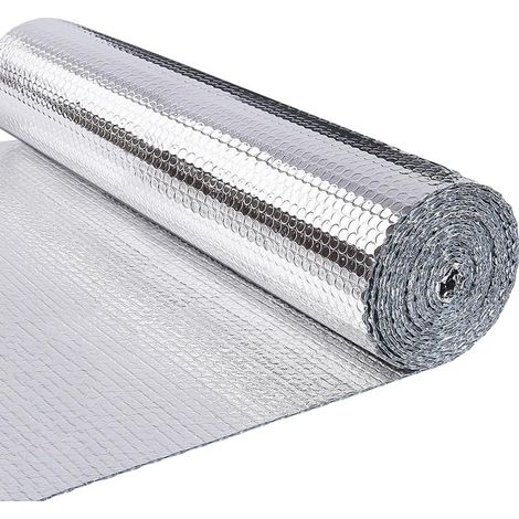 Isolant Thermique en Film Aluminisé à Bulles Double Face 3 mm, Résistant, pour Réflecteur de Chaleur de Radiateur et Protection Contre le Froid, Idéal pour Fenêtre, Voiture, Radiateur, 1 x 10 m (1/5)