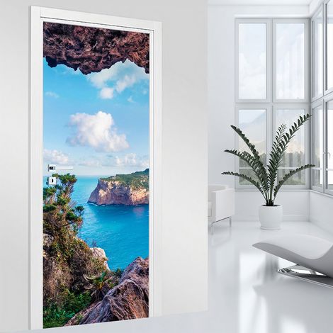 Stickers pour porte - Vue Mer - 63 x 205 cm - Adhésif MAT (1/2)