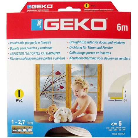 GEKO JOINT MOUSS PVC PROFIL I BLANC 9MMX3X6M 1200/7 (1/2)