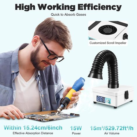 Lötrauchabsaugung Desktop Lötrauchabsorber mit 3-Stufen Filter 15W Mini Lötrauchabsauger Entferner 15m³/529.72ft³/h für Laser Graviermaschine Löten (1/5)