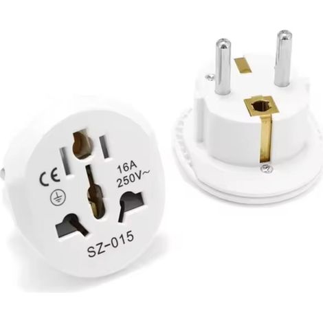 Orion91official ®   - pack x 3 universal eu 16a travel adapter, european converter, uk, us Uu., au to eu, ac power outlet plug, 250v travel charger adapter converter - spaziorion91 (1/5)