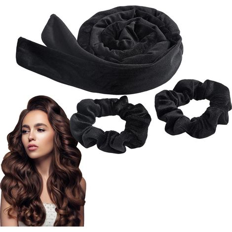 Ruban à boucles sans chaleur pour femme, bandeau bigoudi nœud avec chouchous, rouleaux à cheveux pour dormir, boucles naturelles