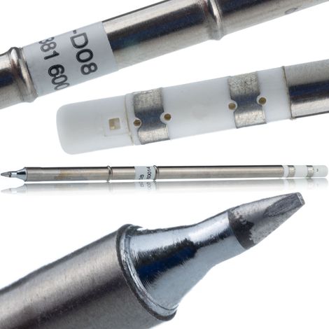 Rosfix T12-D0.8 – Lötspitze mit Heizung  Schnelles Aufheizen in unter 10 Sekunden  Kompatibel mit T12 Stationen  Lötzubehör