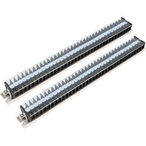 Barrette de jonction 660V 15A double rangée, bornier universel avec couvercle anti-poussière, bloc de connexion sécurisé pour usage industriel varié. (1/5)