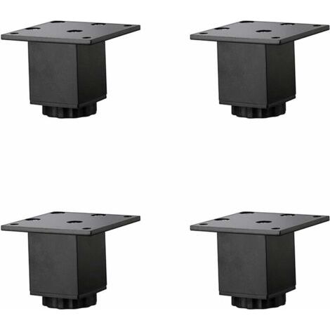 4 Stück (5cm/2in) Höhenverstellbare Möbelbeine aus Aluminiumlegierung, Sofatischbeine, Waschbecken-Badezimmerschrankbeine, 5-40cm, Mattschwarz, mit Schrauben (1/5)