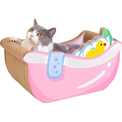 Small Cat Bed,Corrugated Paper Calming Nest,Cute Kitten Bed Cat