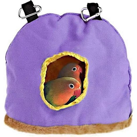 Nid D'oiseau - Hamac Suspendu En Peluche Pour Perroquet Et Petits Animaux - Violet - Taille M (1/5)